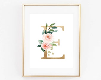 Floral Letter E Etsy