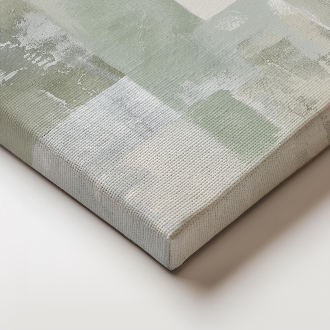 Neutral Beige and Green Abstract Art Print | Acrylic Painting | Modern ...