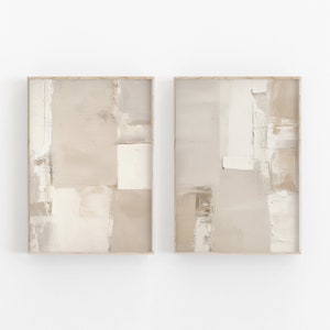 Conjunto de pintura bege neutro de 2, impressão abstrata, arte para impressão, DOWNLOAD INSTANTÂNEO, pôster minimalista moderno, decoração de parede para impressão
