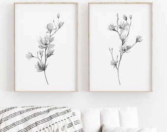 Set of 2 Pink Magnolia Print Instant Art INSTANT DOWNLOAD | Etsy