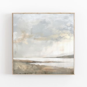 Abstrakcyjny krajobraz wydruk artystyczny | Malarstwo akrylowe | Nowoczesny minimalistyczny plakat | Rozciągnięty obraz ścienny