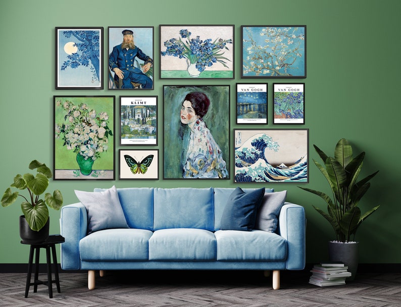 Blue Gallery Wall Art Print Set of 11 Van Gogh Art Gustav Etsy