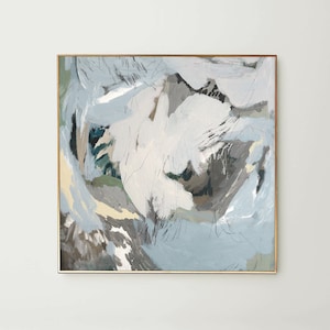 Large Abstract Print, Neutral Blue Green Abstract Painting, Modern Decor INSTANT DOWNLOAD Printable Wall Decor