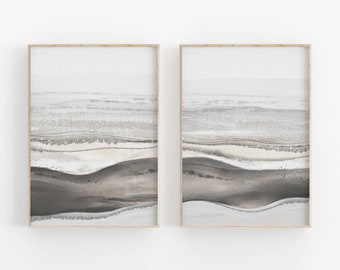 Grey And Beige Abstract Print Set of 2, Abstract Art, Printable Art, Abstract Painting, Modern Minimalist Poster, Printable Wall Decor