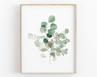 Eucalyptus Watercolor Print Instant Art INSTANT DOWNLOAD Printable Wall Decor