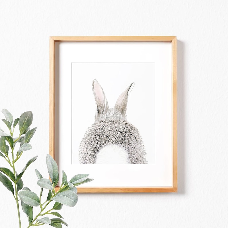 Nursery Wall Art Decor, Watercolor Bunny Rabbit Print Instant Art INSTANT DOWNLOAD Printable Wall Decor image 5