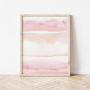 Blush Pink Painting, Abstract Watercolor Print, Printable Art, INSTANT DOWNLOAD, Modern Minimalist Poster, Printable Wall Decor