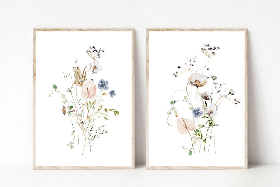 Set of 2 Wildflowers Print Instant Art INSTANT DOWNLOAD Printable Wall ...