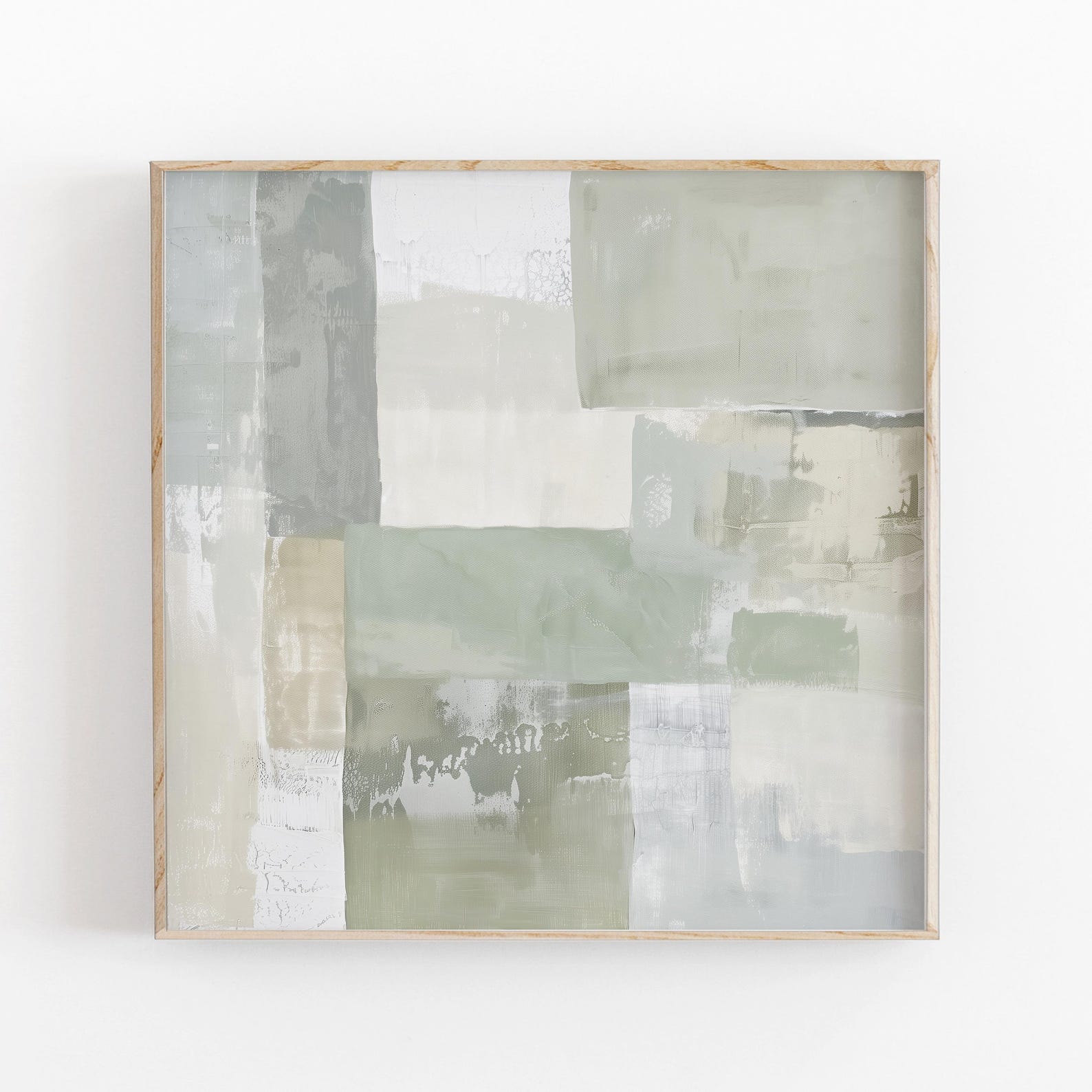 Neutral Beige and Green Abstract Art Print | Acrylic Painting | Modern ...