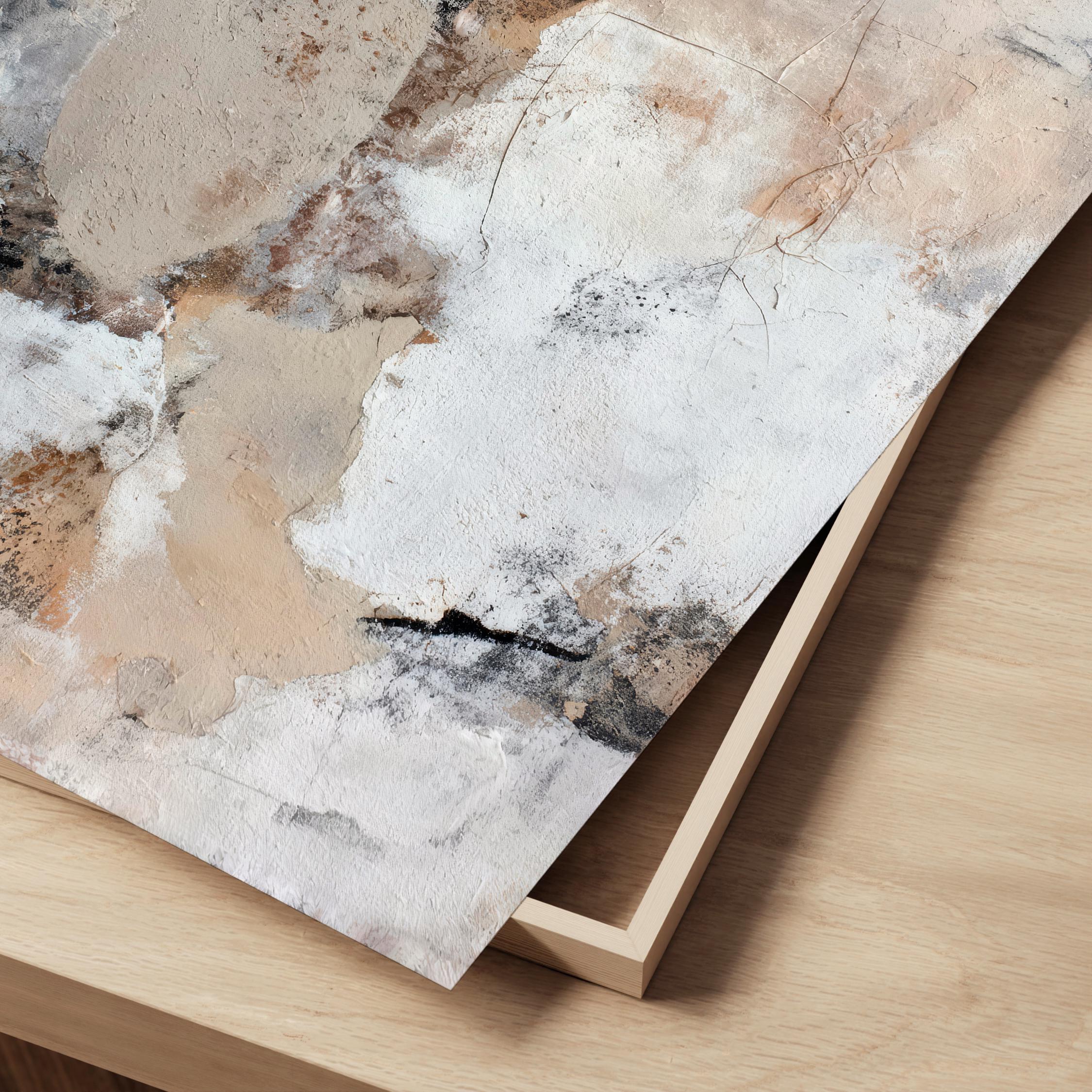 Abstract Beige Art Print Set of 3 | Acrylic Painting | Modern ...