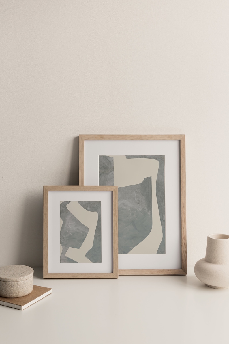 Abstract Print Set of 2, Abstract Art, Printable Art, Abstract Painting, Modern Minimalist Poster, Printable Wall Decor image 3