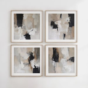 Moderne abstrakte Malerei 4er-Set quadratische Drucke, zeitgenössischer Acryldruck, druckbare Kunst, modernes minimalistisches Poster, druckbares Wanddekor