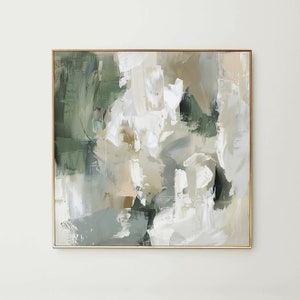 Large Abstract Print, Neutral Beige Green Abstract Painting, Modern Decor INSTANT DOWNLOAD Printable Wall Decor