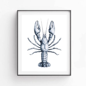 Blue Lobster Print Instant Art INSTANT DOWNLOAD Printable Wall Decor