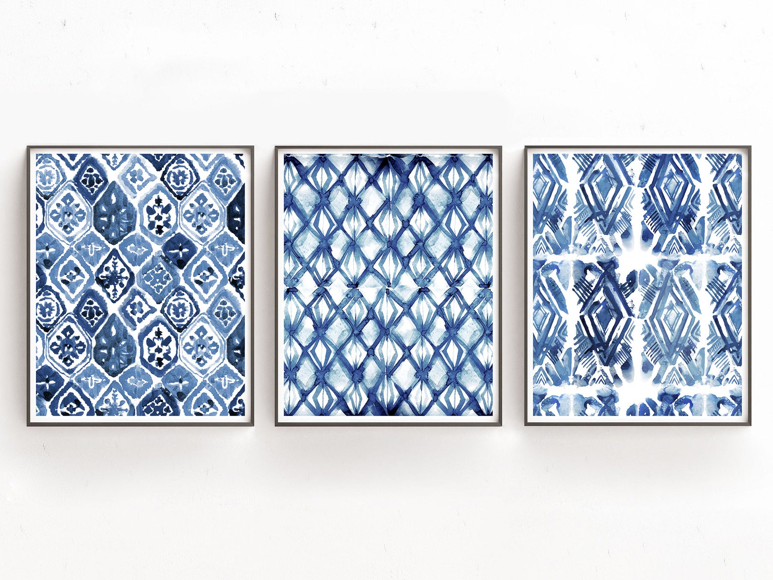 Indigo Print Set of 3 Instant Art INSTANT DOWNLOAD Printable - Etsy
