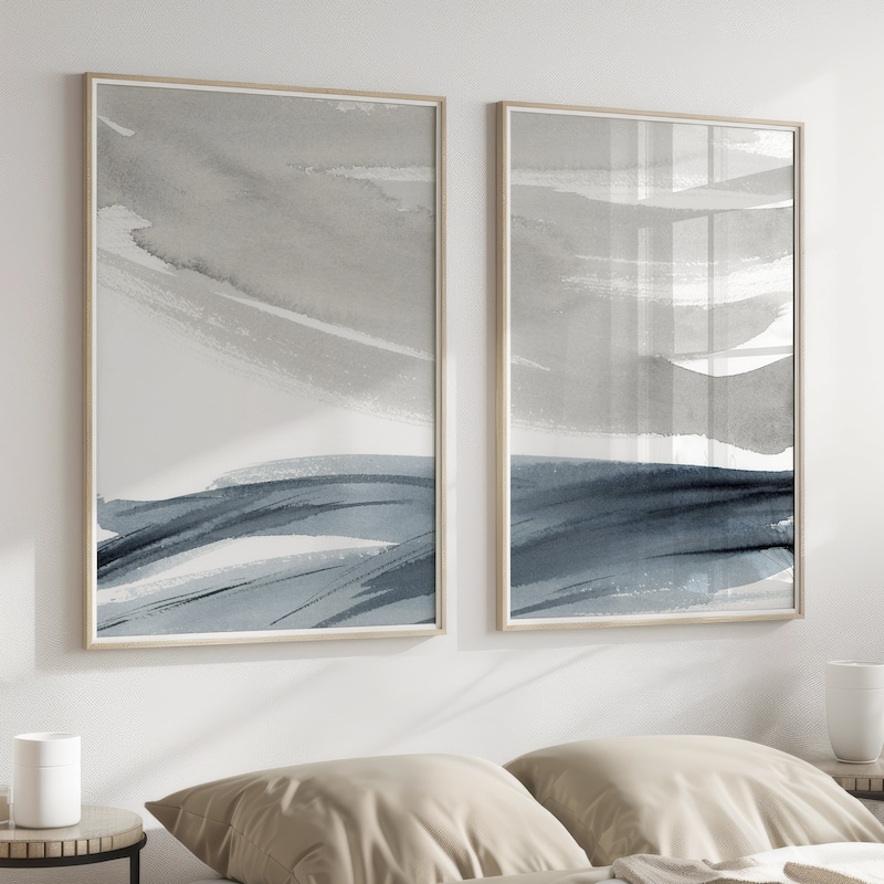 Blue Gray Wall Art - Etsy
