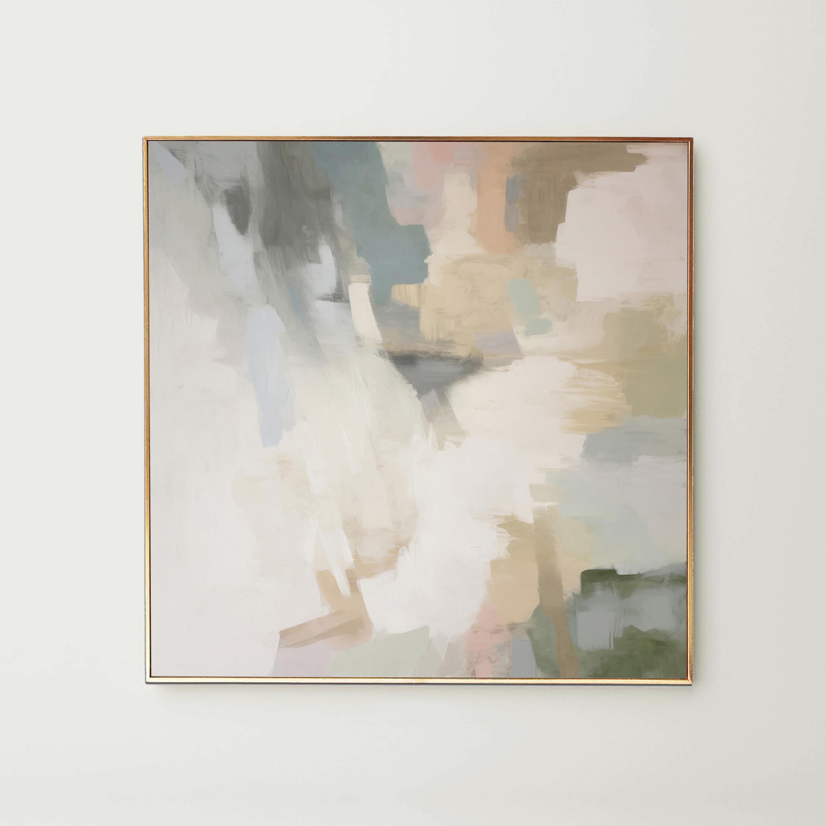 Neutral Beige Mint Green Abstract Art Print | Acrylic Painting | Modern ...