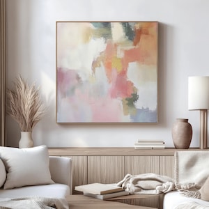 Large Abstract Print, Pastel Abstract Painting, Modern Decor INSTANT DOWNLOAD Printable Wall Decor