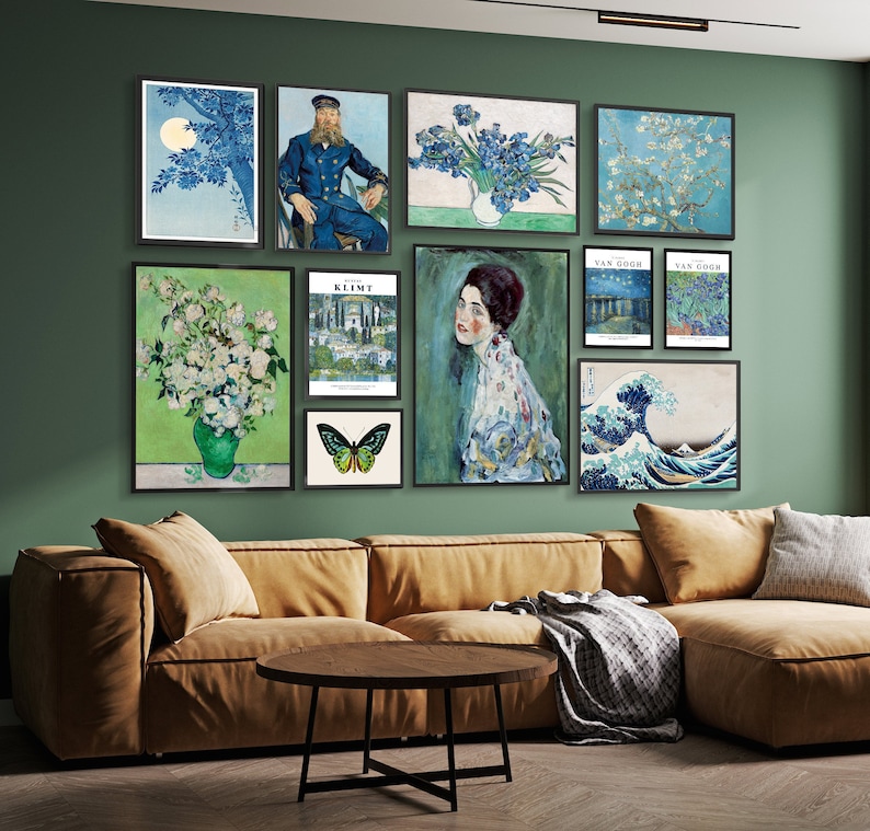 Blue Gallery Wall Art Print Set of 11 Van Gogh Art Gustav Etsy