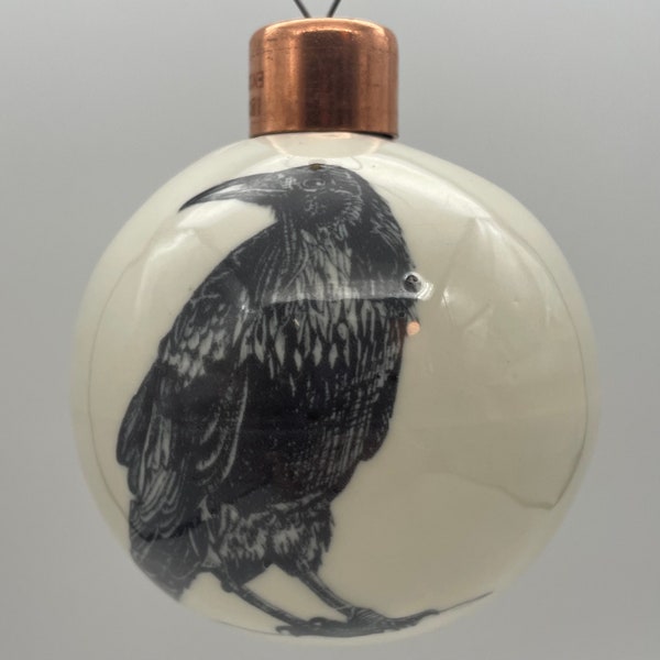 Crow/ Raven Porcelain Christmas Baubles