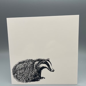 Dachs, Grußkarte, Grußkarte, Fine Art Print von Originalzeichnung. Irischer Künstler, Skizze, Tier, Lehrer Karte, Geburtstagskarte