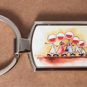 Dachshund family metal keyring Keychain family pet memento
