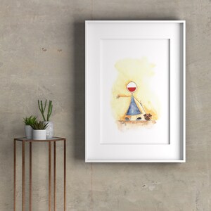 Pug fun cartoon art print, illustration, wall art, giclee print A4/A5/A3 optional personal message