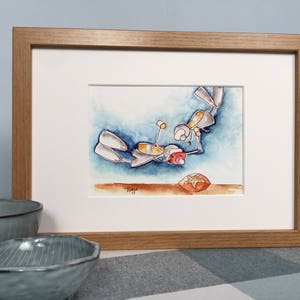 Scuba divers with Starfish art print- optional personal message