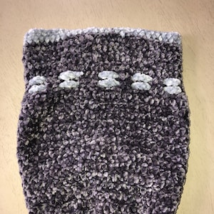 Crochet Cocoon  - handmade – color Grey, Bernat Velvet Yarn