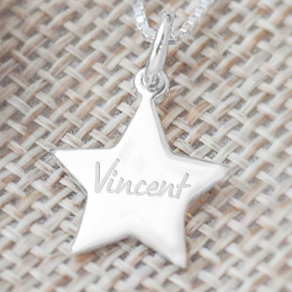 Personalised Sterling Silver Star Necklace
