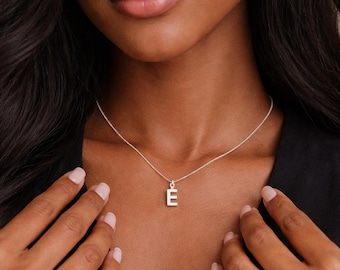 Tiny Personalised Sterling Silver Initial Pendant Necklace – Choose Your Letter