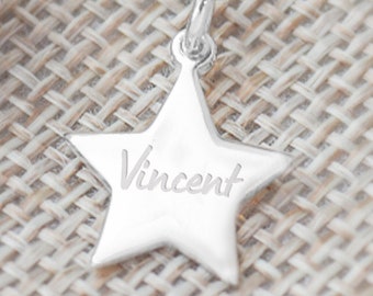 Personalised Sterling Silver Star Necklace