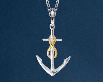 Tioneer Stainless Steel Infinity Nautical Anchor Floating Heart Tag Charm Pendant Necklace Tioneer Stainless Steel Infinity Nautical Anchor Floating Heart Tag Charm Pendant Necklace