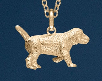 Golden Retriever Necklace in 18ct Gold Plated Sterling Silver, Cute Fun and Quirky Puppy Jewellery, Gold Labrador, Nature Inspired,