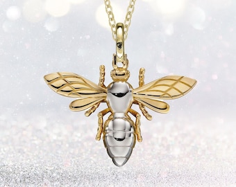 9ct Gold Bee Pendant - Etsy Ireland