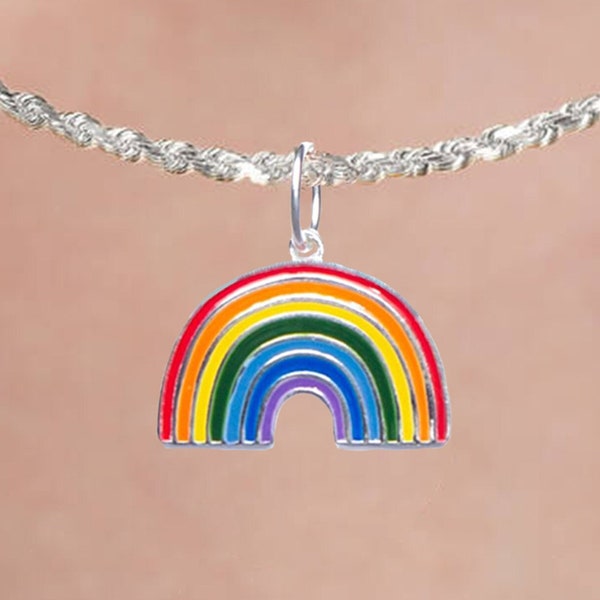Rainbow Necklace Etsy