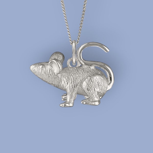 Sterling Silver Baby Field Mouse Necklace