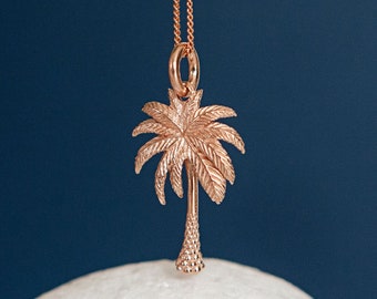 18ct Rose Gold Plated Palm Tree Necklace with Optional Personalisation