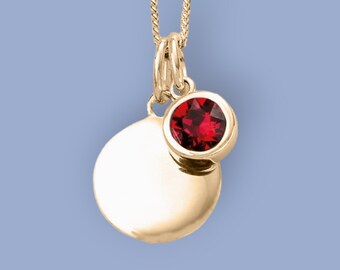 Genuine Ruby CZ Necklace in 18ct Gold Plated Sterling Silver, Ruby Birthstone, 40th Wedding Anniversary Gift, July Birthday