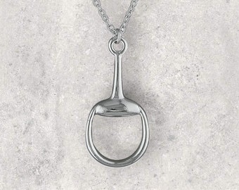 Sterling Silver Snaffle Bit Necklace with Optional Personalisation