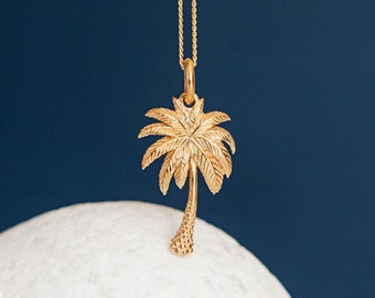 Palm Tree Necklace in 18ct Gold Plated Sterling Silver, Cute Fun and Quirky Jewellery, Gold Palm Tree, Nature Inspired, Tropical Vibes