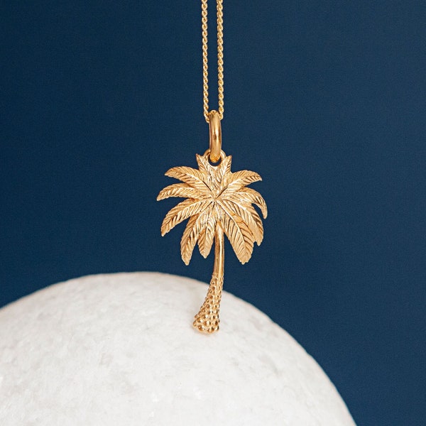 Palm Tree Necklace in 18ct Gold Plated Sterling Silver, Cute Fun and Quirky Jewellery, Gold Palm Tree, Nature Inspired, Tropical Vibes