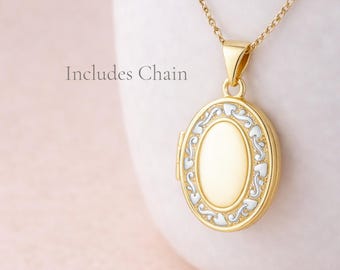 Personalised Solid 9ct Gold Love Photo Locket Necklace