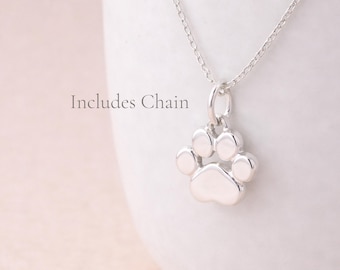 Personalised Sterling Silver Tiny Paw Print Pendant Necklace