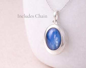 Personalised Sterling Silver Kyanite Gemstone Photo Locket Necklace