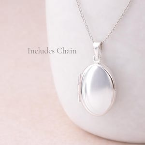 Personalised Sterling Silver Classic Oval Photo Locket Necklace