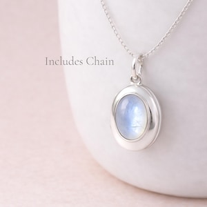 Personalised Sterling Silver Rainbow Moonstone Gemstone Photo Locket Necklace