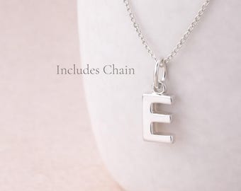 Tiny Personalised Sterling Silver Initial Pendant Necklace – Choose Your Letter