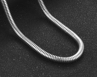 Mens Sterling Silver Heavy Snake Chain Necklace