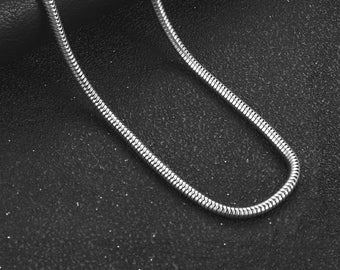 Mens Sterling Silver Medium Snake Chain Necklace